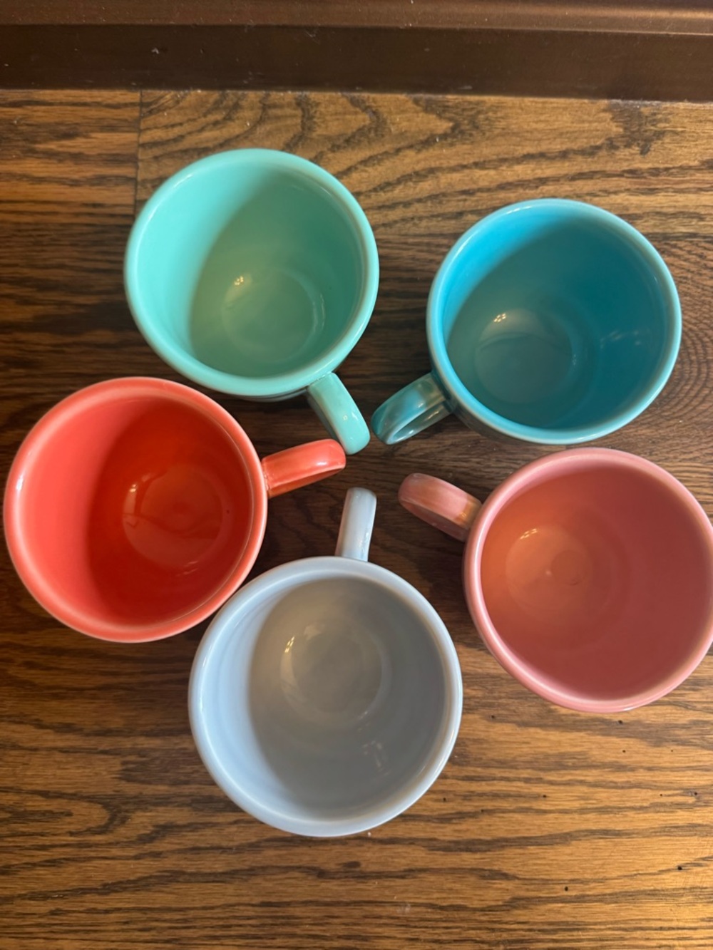 Fiesta Tea Cups Assorted Colors Lot of 5
